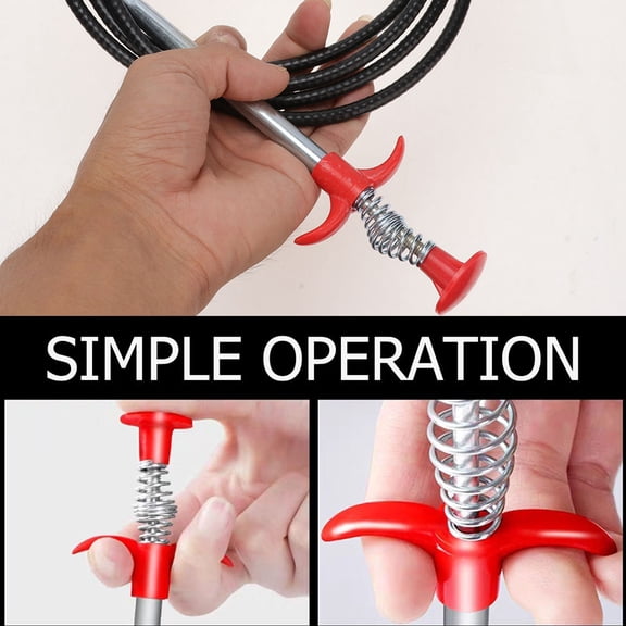 DRAFIDEEP 2Pcs Pipe Dredging Tool Steel Wire Assorted Color Cleaning Tools for Drain Cleaning