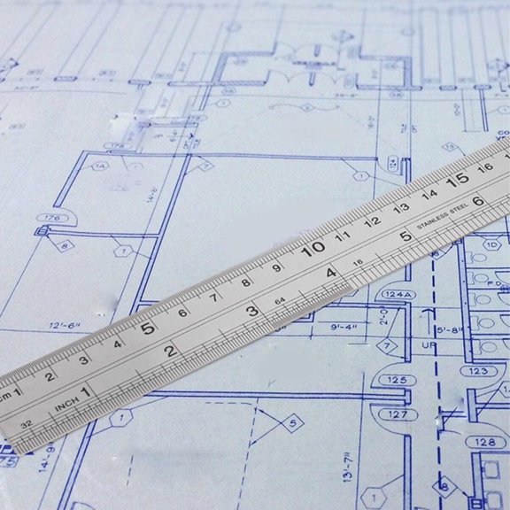 DRAFIDEEP 2-Pack Stainless Steel Double-Sided Ruler for Precise Measuring and Accurate Marking, Metal Measuring Tool