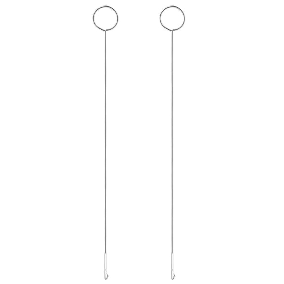 DRAFIDEEP Crochet Latch Hook Needles Stainless Steel Knitters Home Sewing 2Pcs 10.4 x 1 In