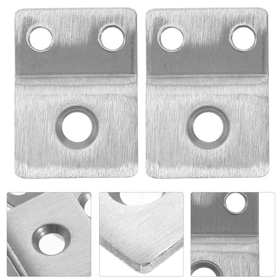DRAFIDEEP 2Pcs Silver Stainless Steel Door Latch Strike Plate for Fingerprint Lock Simple Design 1.3x0.9in
