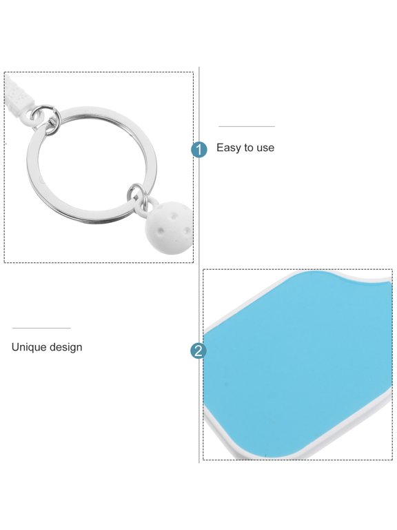 2-Pack Zinc Alloy Sports Keychain Set Mini Charms for Pickleball Fans Holiday Accessories