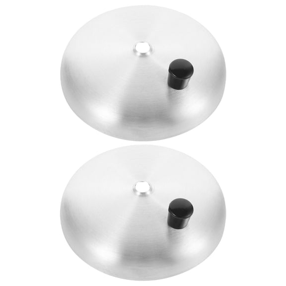 DRAFIDEEP 2Pcs Stainless Steel Wok Cover and Pot Lid Silver with Comfort Grip and Easy Cleaning