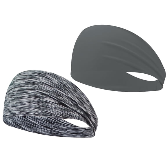 DRAFIDEEP 2-Pack Stretchy Sports Headbands for Sweat Wicking and Hair Styling, Assorted Colors for Active Wear