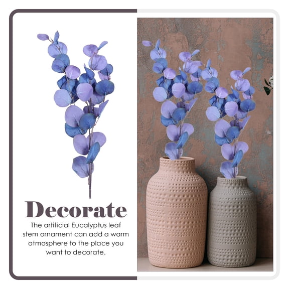 DRAFIDEEP 2Pcs Synthetic Material Eucalyptus Leaves Stems for Dancing Party and Banquet Decorations