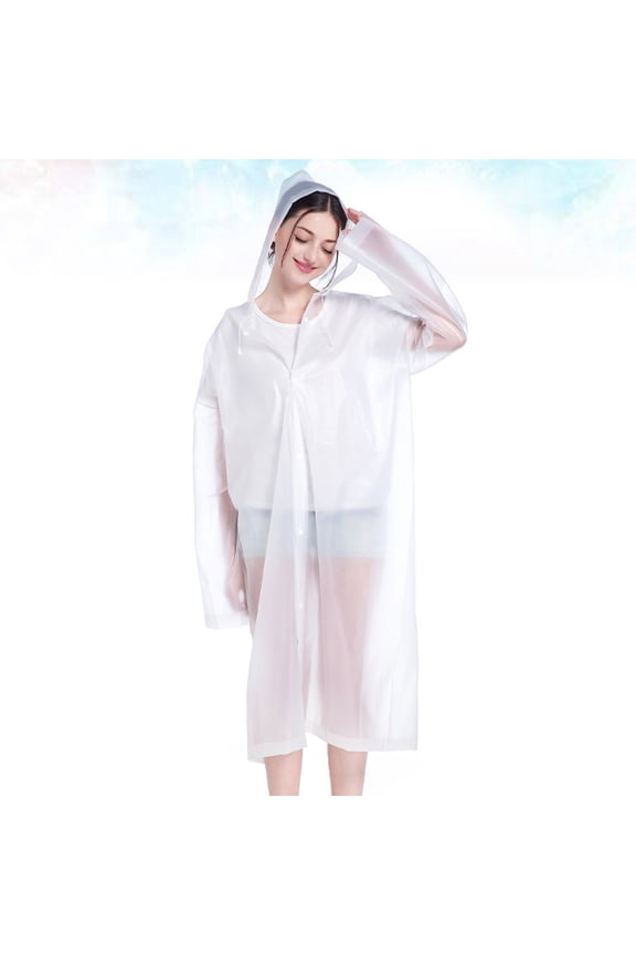 2-Pack Transparent Rain Poncho with Hood, Lightweight EVA Raincoat for Adults, Portable and