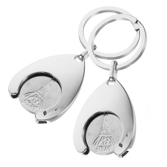 DRAFIDEEP 2Pcs Trolley Token Keyring Zinc Alloy Shopping Cart Accessory for Family and Friends