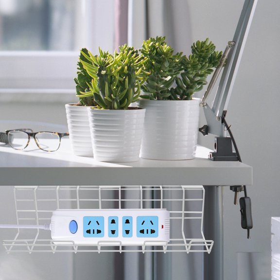DRAFIDEEP 2Pcs Under Cable Wire Racks White for Office Organization 11In