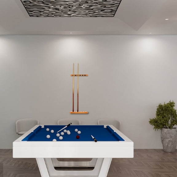 DRAFIDEEP 2Pcs Wall Pool Stick Holder Yellow Rack for Pool Cues Six-Hole Capacity for Pool Hall