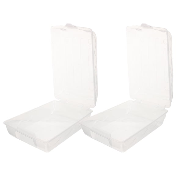 DRAFIDEEP 2Pcs White Thickened Plastic Shoe Box Transparent Stackable for Shoe Organization