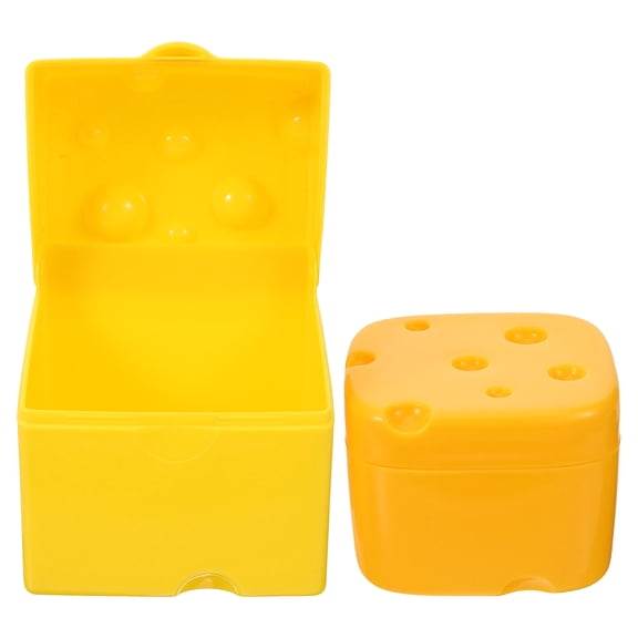 DRAFIDEEP 2Pcs Yellow Bacon Storage Containers for Fridge Space Saving Kitchen Storage