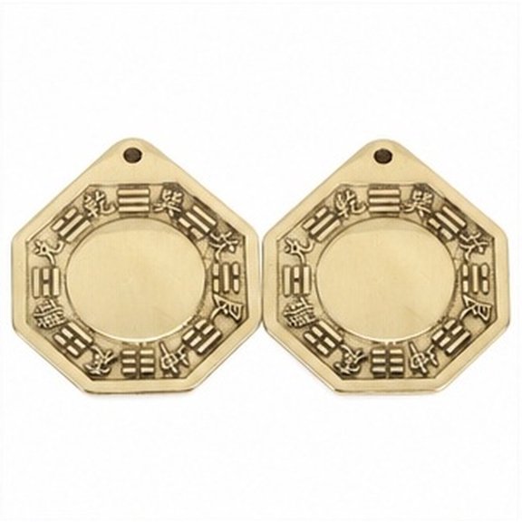 DRAFIDEEP 2pcs Copper Mirror Golden Retro Style Reflection Chinese Room Decor for Desktop Display