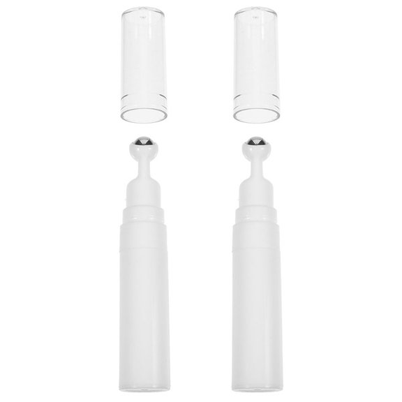 DRAFIDEEP Refillable Eye Cream Applicator Bottle in White Pmma for Easy Massage 2Pcs