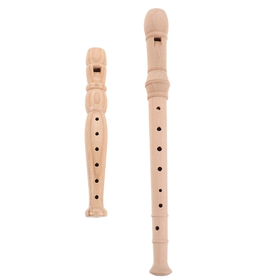 OUNONA 2-Piece Wooden Student Flute Set in Beige, Vertical Flutes Ideal for Beginners, Music Learning, Education & Performance