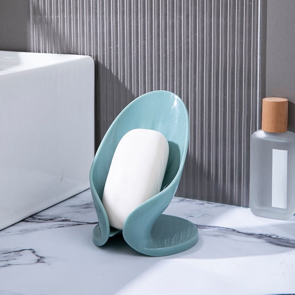 DRAFIDEEP 2pcs Leaf Shape Hollow Bottom Soap Dish Self Draining Soap Holder For Bathroom Quick Drying Design Household