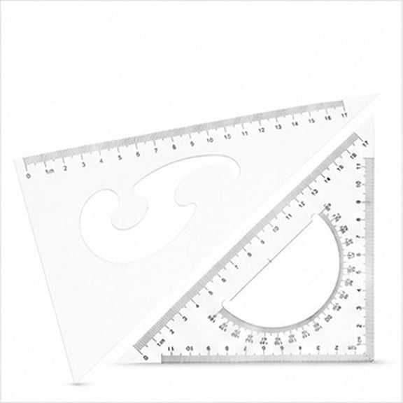 DRAFIDEEP 2-Pack Transparent Triangular Rulers for Math and Drafting, Plastic Tools for Students