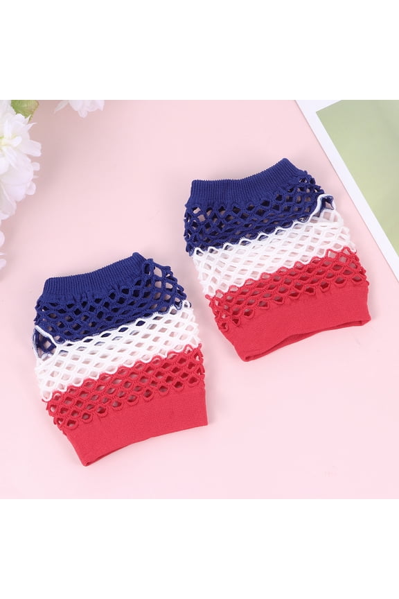 3 Pairs Half-finger Mesh Gloves Fishing Net Design Short Gloves for Girls