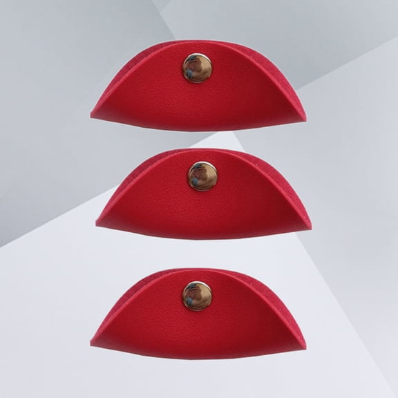 DRAFIDEEP 3-Pack Earbud Cable Organizer Red Compact Half-Round Headphone Winder for Travel and Home Use