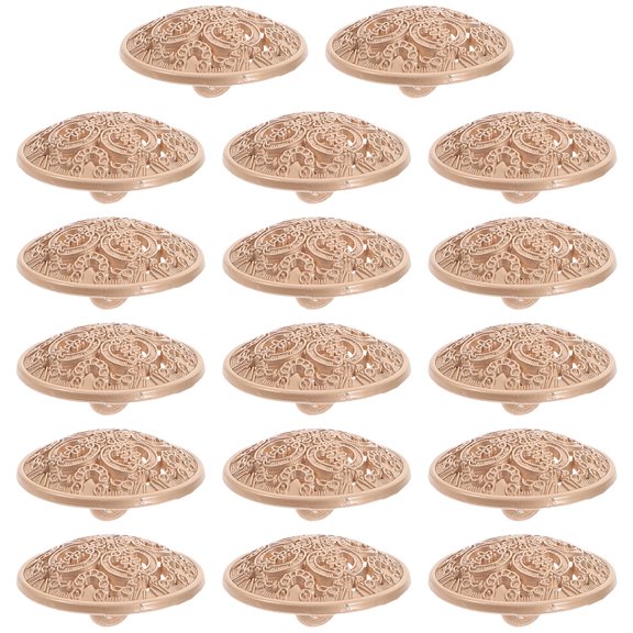 DRAFIDEEP 30Pcs Khaki Metal Button for Clothes Hollow Out Design Durable Sew Fastener for Jackets