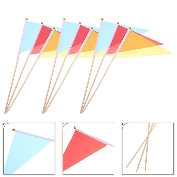 OUNONA 30Pcs Multicolor Traffic Safety Flags High Visibility Reflective for Roadside Warning and Use