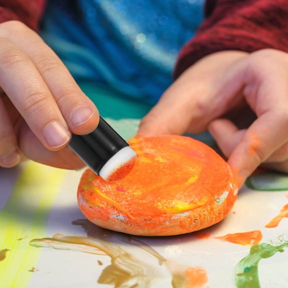 DRAFIDEEP 32Pcs Finger Sponge Daubers for Crafting Black Daubers for Artistic Activities