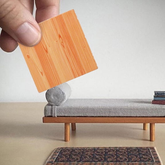 DRAFIDEEP 36pcs Dollhouse Wood Floorboards Set for Miniature House Building Supplies with Smooth Finish