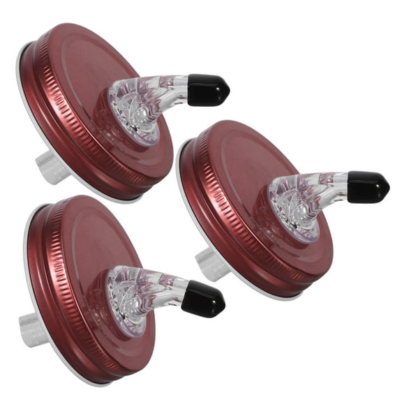 OUNONA 3Pcs Iron Acrylic Oil Bottle Pourer Caps with Precision Control and Anti Drip Spout