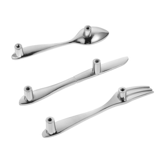 DRAFIDEEP 3Pcs Bronze Cutlery Style Decorative Drawer Knobs Zinc Alloy for Home Cabinets