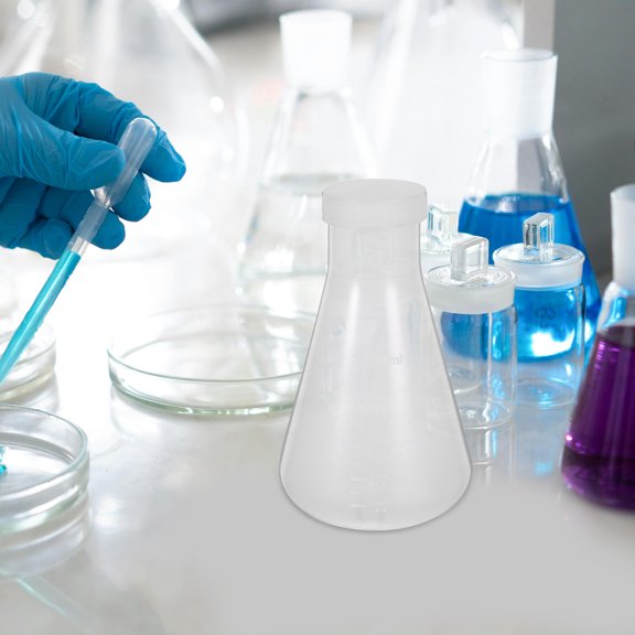 DRAFIDEEP 3Pcs Clear Conical Flask Set for Experiment with Scale Line and Solid Base Design