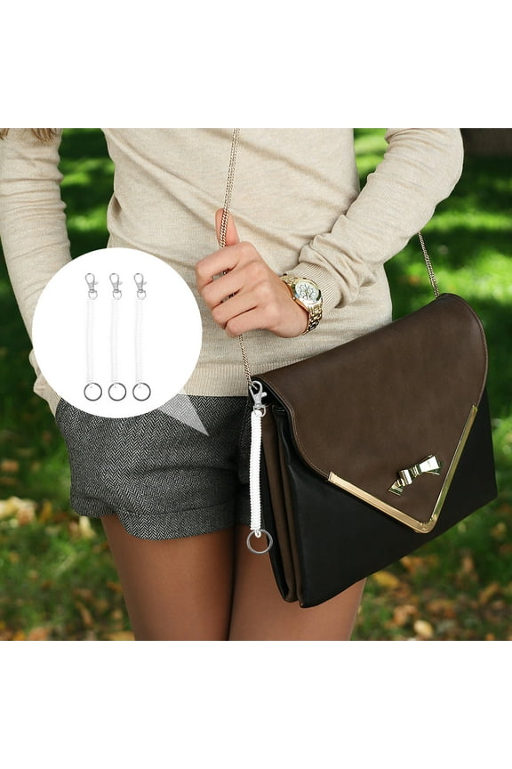 Elastic Keychain Men Spring Chain Anti Lost for Keys Bags Phones 3Pcs Transparent Plastic