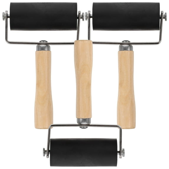 DRAFIDEEP 3Pcs Plastic Hand Roller for Printmaking and Craft Making 11.50X7.50X2.50cm