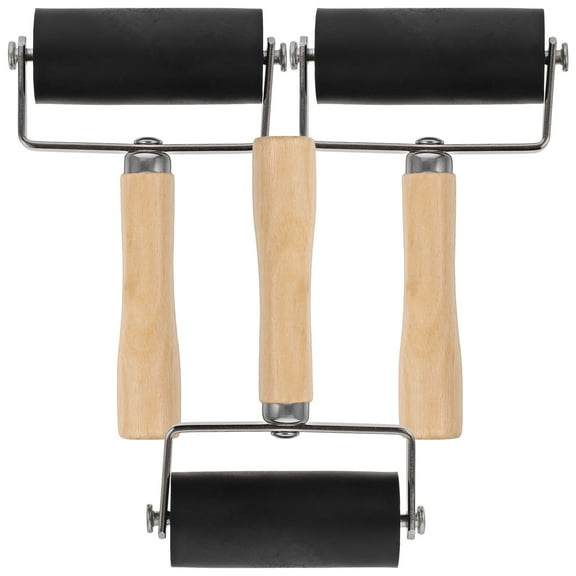 DRAFIDEEP 3Pcs Plastic Hand Roller for Printmaking and Craft Making 11.50X7.50X2.50cm