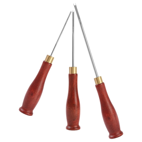 DRAFIDEEP 3Pcs Sewing Craft Stuffing Tool with Wooden Handle for Efficient Cotton Filling in Dolls and Plush