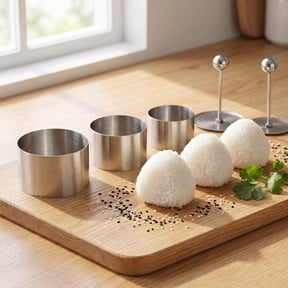 DRAFIDEEP Stainless Steel Onigiri Mold Plated Non-Stick Rice Maker for Baking and Cooking