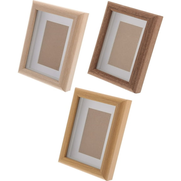 DRAFIDEEP 3Pcs Tabletop Picture Frame Oak Wood Rectangular for Bedroom Display