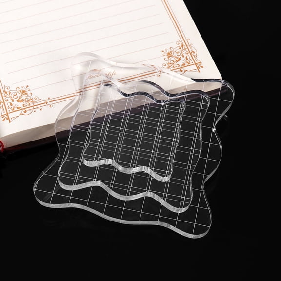 DRAFIDEEP 3Pcs White Acrylic Stamping Blocks Set for Accurate Positioning in Scrapbooking