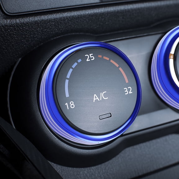 DRAFIDEEP 3pcs Aluminum Alloy Air Condition Button Ring Covers Blue Durable Stylish Car Interior Decoration for Air Condition Use 1.25in