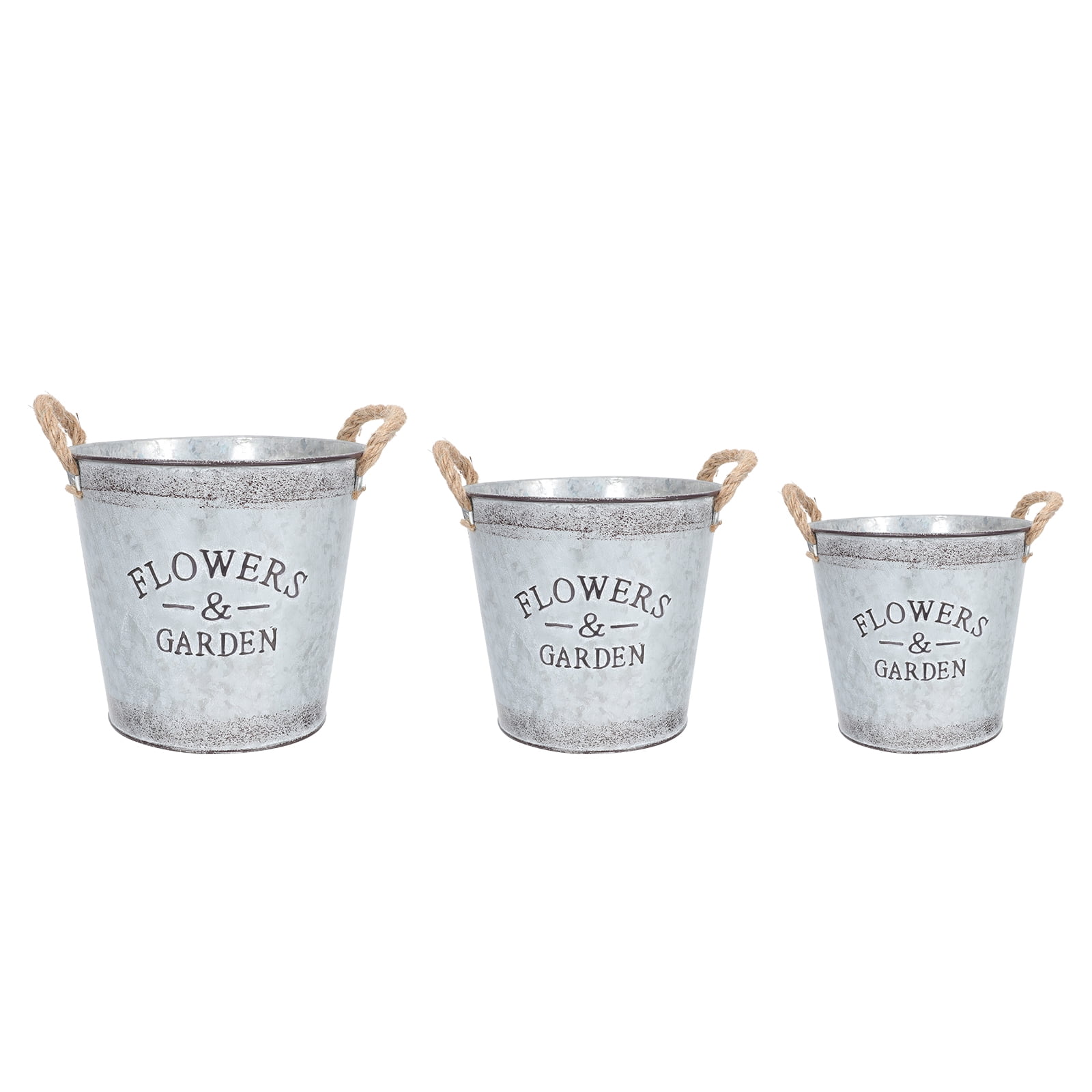 DRAFIDEEP 3pcs Flower Pot With Handle Practical Planter For Succulent Flowers For Gardening Rustic Decor For And Patio