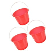 DRAFIDEEP Red PP Plastic Water Bucket Set, Easy Carry Utility Pails for Cleaning, Gardening, Storage, 3-Piece