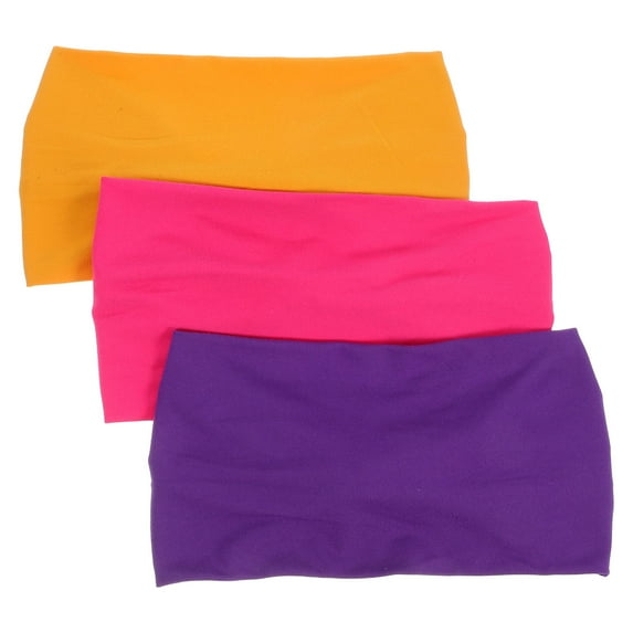 OUNONA 3-Pack Sweat-Absorbing Headbands with Knotted Design, Elastic Material, Assorted Colors for Sports and Daily Wear