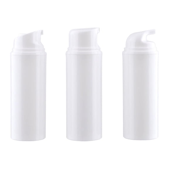 DRAFIDEEP 3-Pack Travel Cosmetic Bottles Set, White Plastic Empty Containers for Shampoo, Lotion, 150ml Each