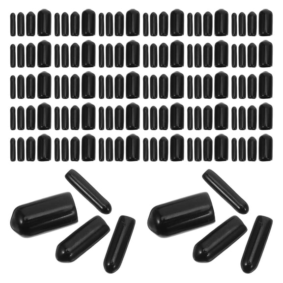DRAFIDEEP 400Pcs Black Plastic Screw Bolt Caps with Thread Protector for Round Tube Ends