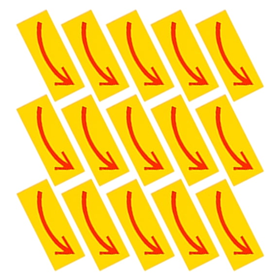 OUNONA 40PCS Direction Peel Stick Label Yellow PVC Simple Design Adhesive Warning Labels for Malls