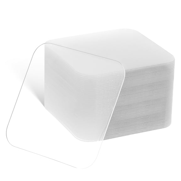 DRAFIDEEP 40Pcs Double Sided Tape Square Clear PVC Adhesive Squares for Mounting Pads