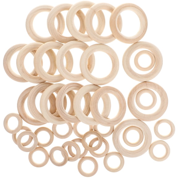 DRAFIDEEP 40-Piece Wood Craft Supplies for Jewelry Making, Macrame, Projects with Smooth Finish