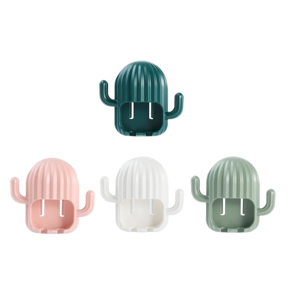 DRAFIDEEP 4Pcs Adhesive Toothbrush Rack Plastic Storage Bracket for Bathroom Kitchen Balcony Use