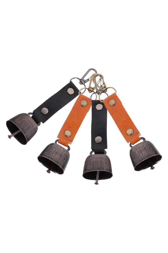 4Pcs Aluminum Bear Bells for Camping Hiking Multipurpose Cowbell Pet Keychain Assorted