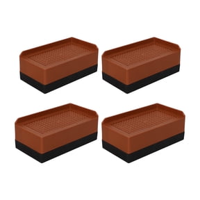 DRAFIDEEP 4-Pack Brown Furniture Foot Risers for Easy Height Adjustment Couch, Dining Chairs, Desks