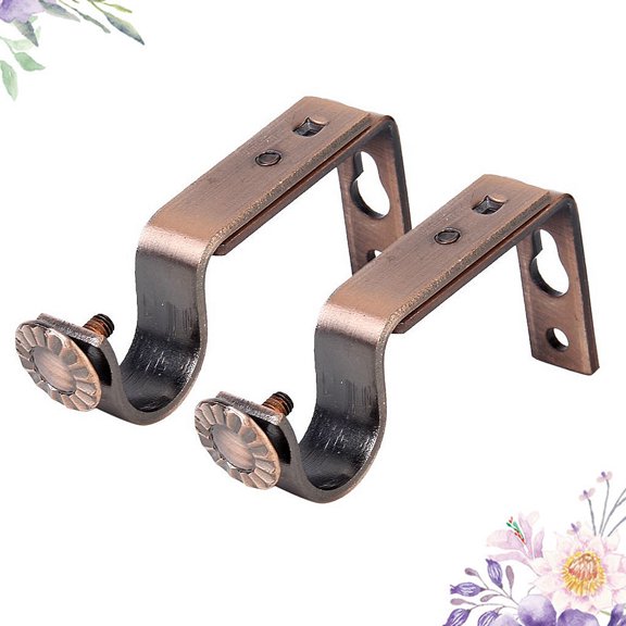 DRAFIDEEP 4Pcs Copper Curtain Holder Brown Replacement for Old Broken Curtain Rods