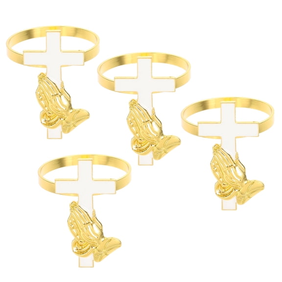 DRAFIDEEP 4Pcs Dining Table Napkin Holder Creative Cross Shaped Zinc Alloy Wedding Decor