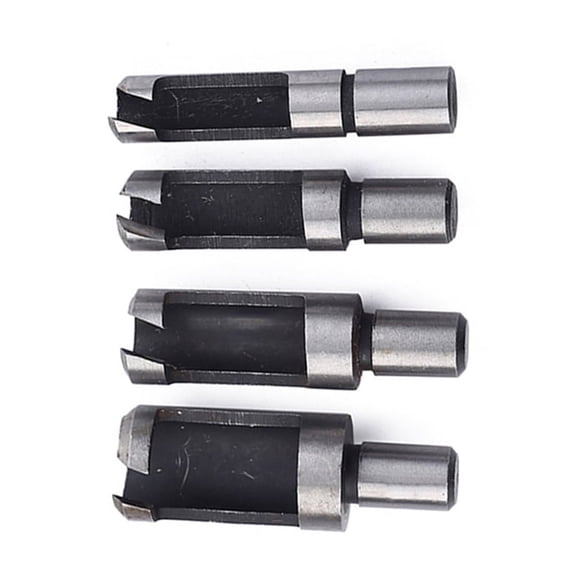 DRAFIDEEP 4-Piece Multi-Color Wood Plug Cutter Set with Hardened Carbon Steel Blades for Workshop and Woodworking